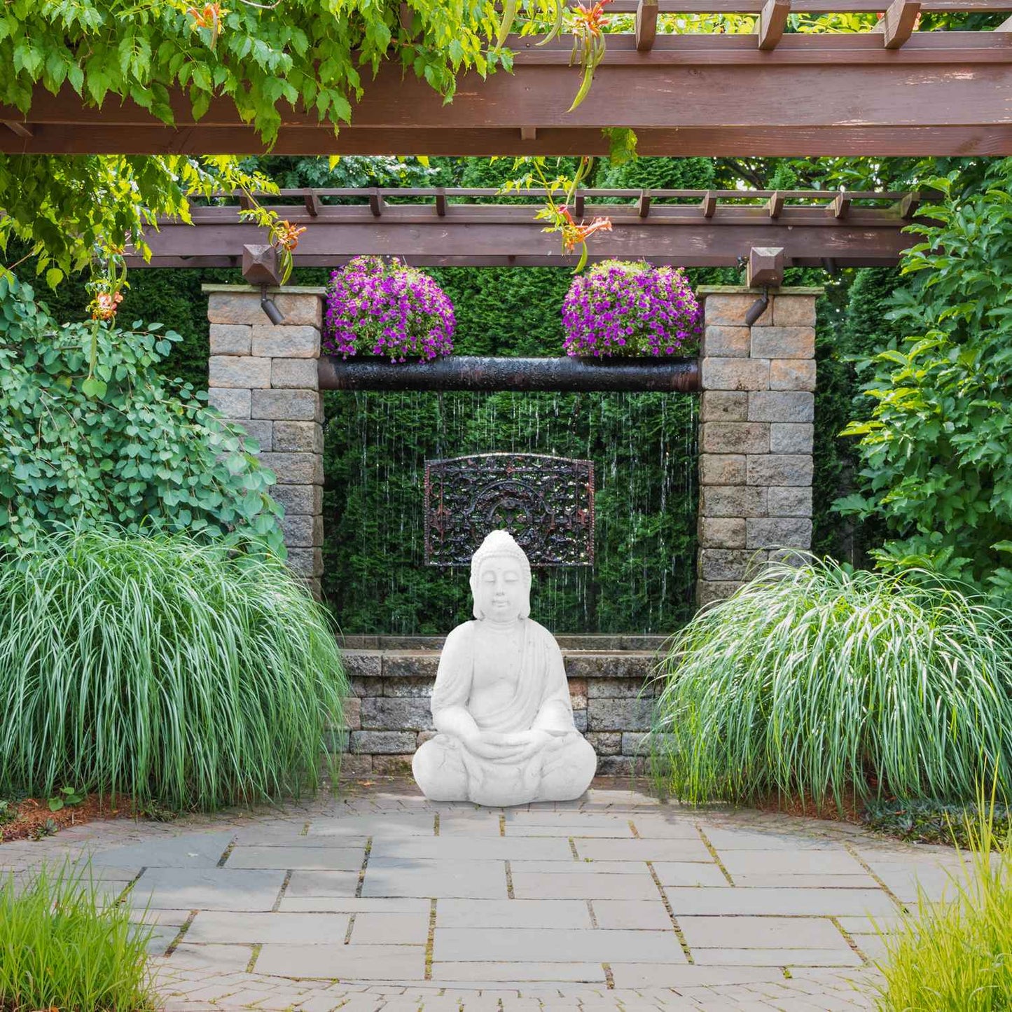 White Buddha figure 70 cm