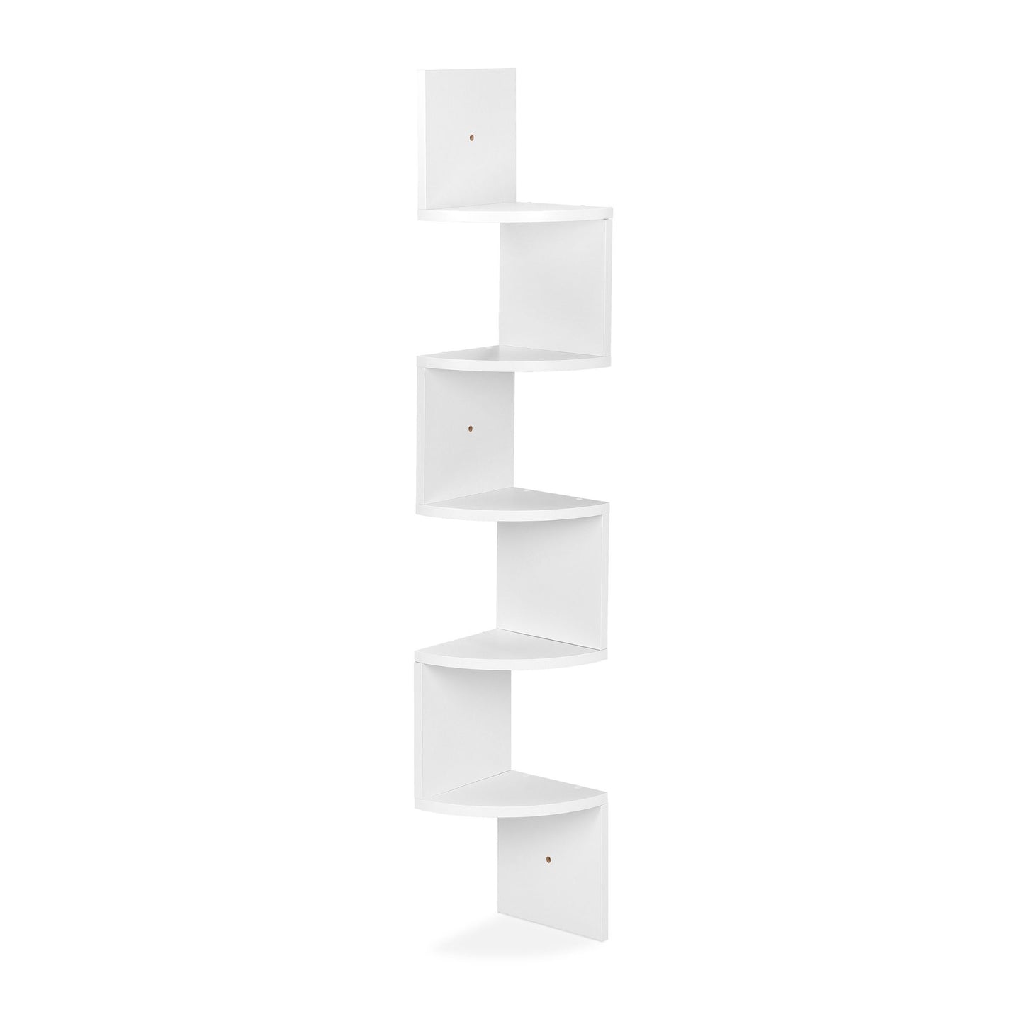 White Corner Shelf with 5 Slots