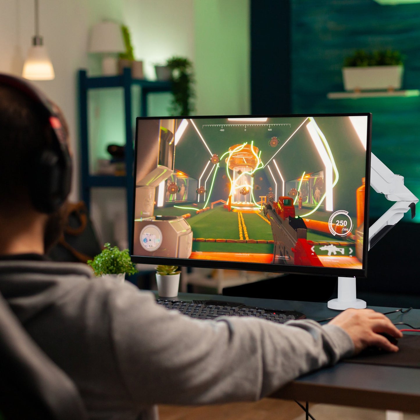 White Monitor Screen Holder