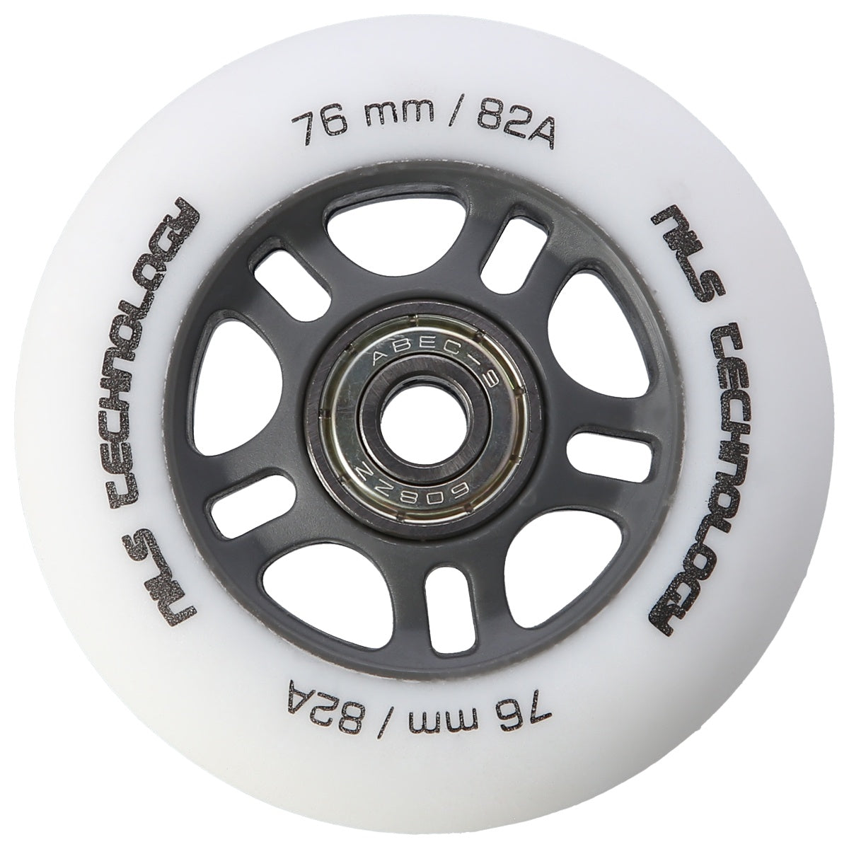 White PU 76x24 82A Wheels & ABEC-9 Bearings Set