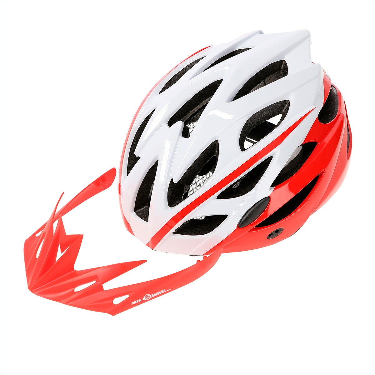 White-Red Size M Helmet, 53-60cm