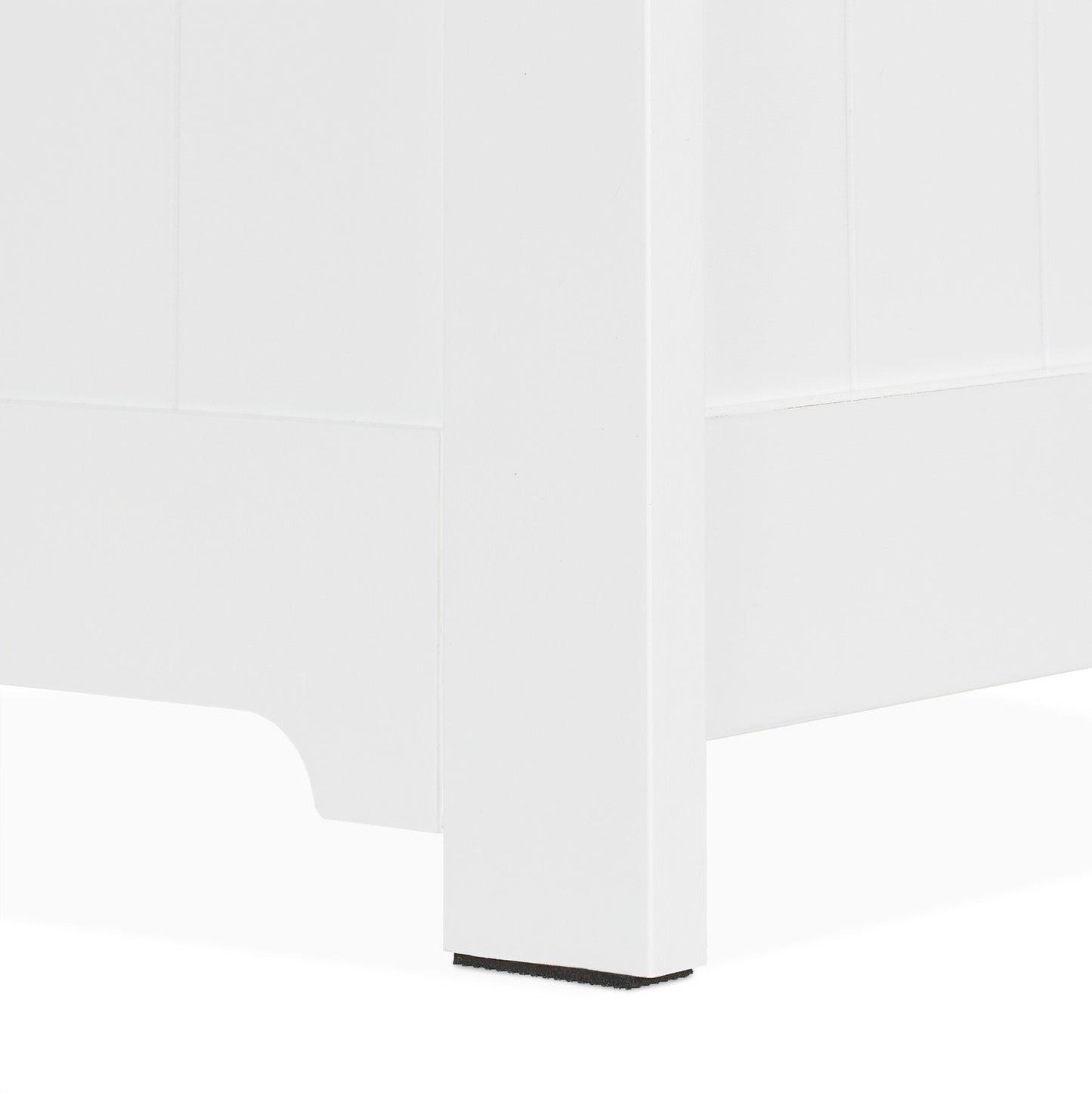 White Storage Chest with Lid – Slatted Design