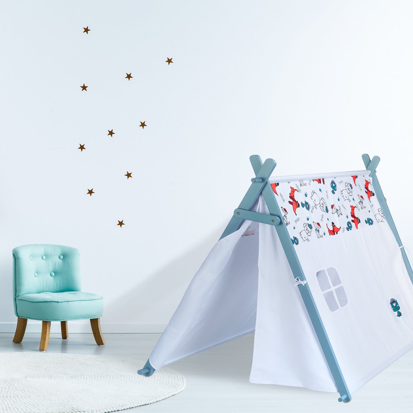 White teepee tent for children
