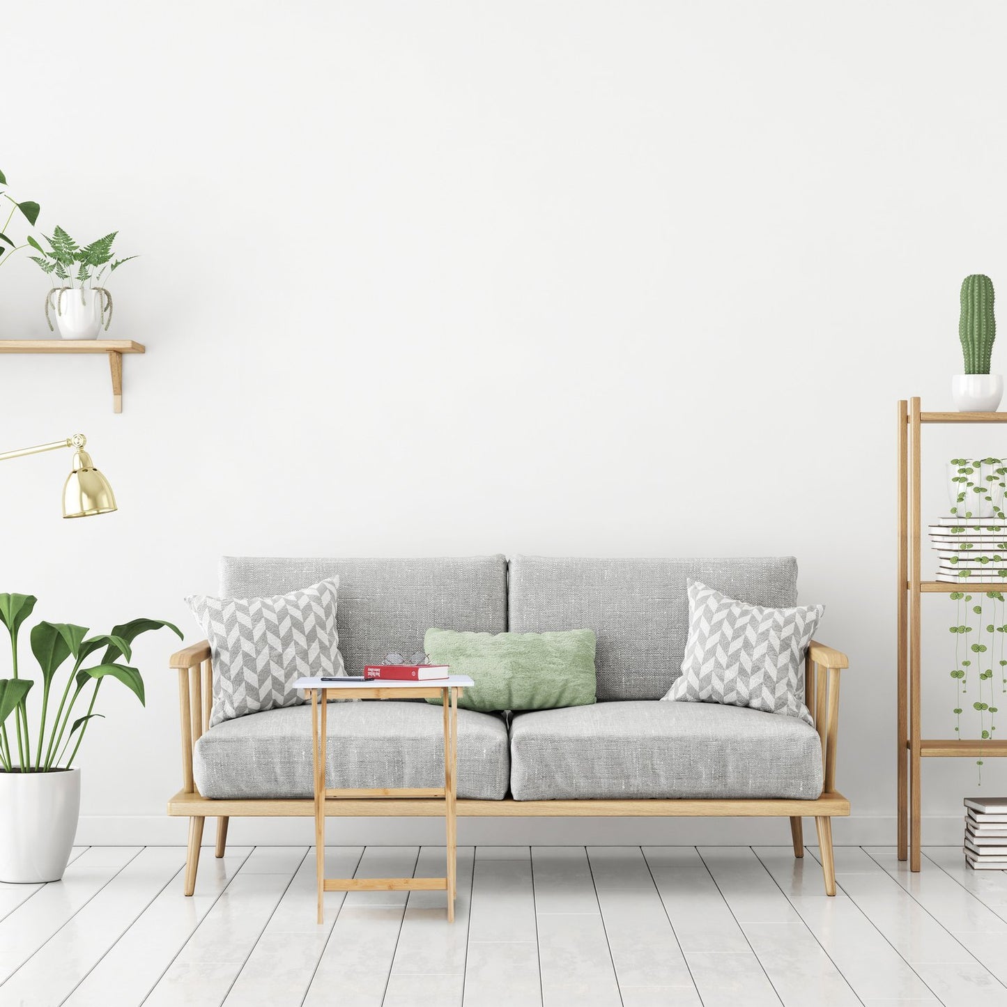 White bamboo folding table