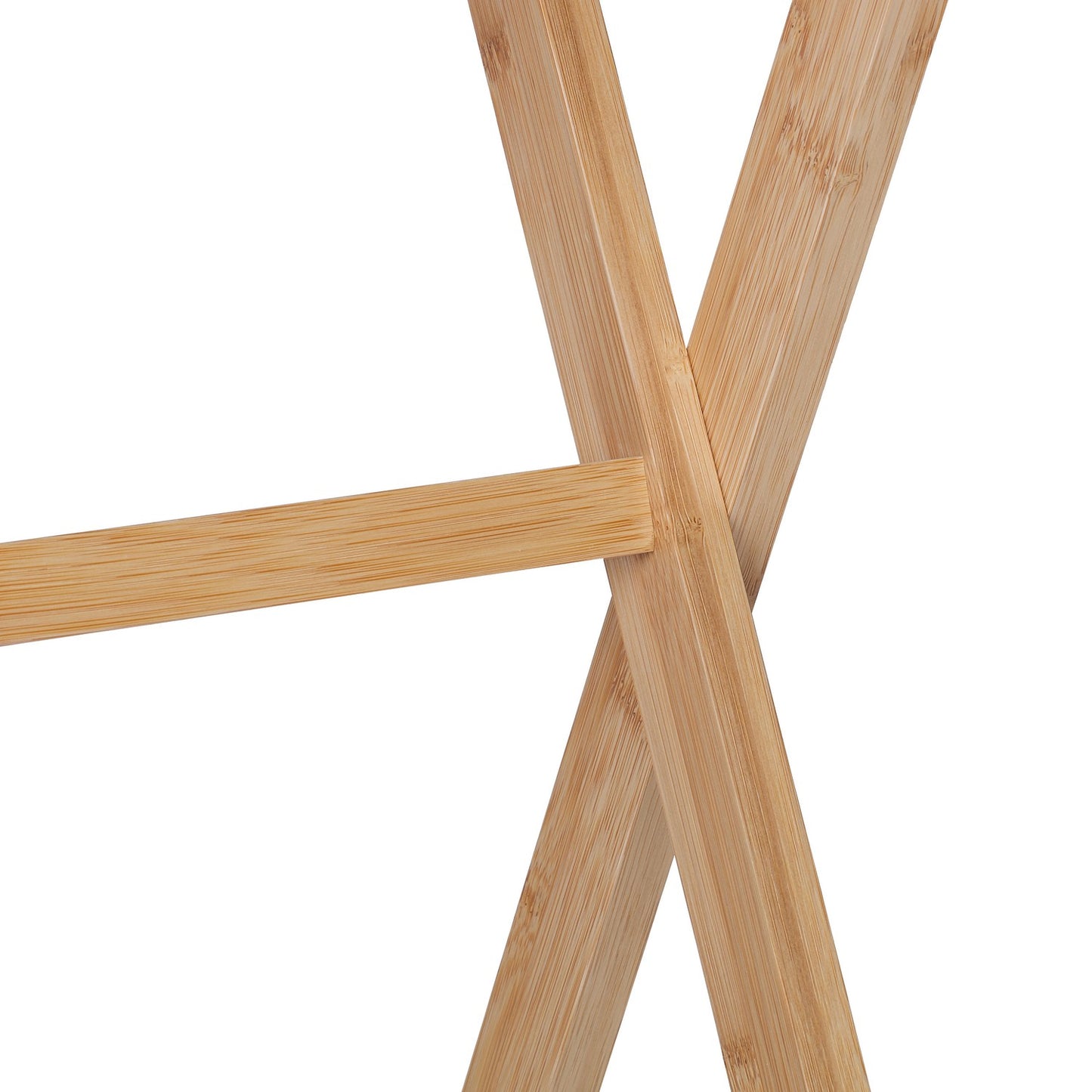 White bamboo folding table