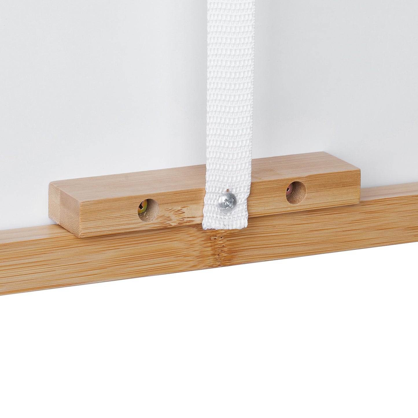 White bamboo folding table