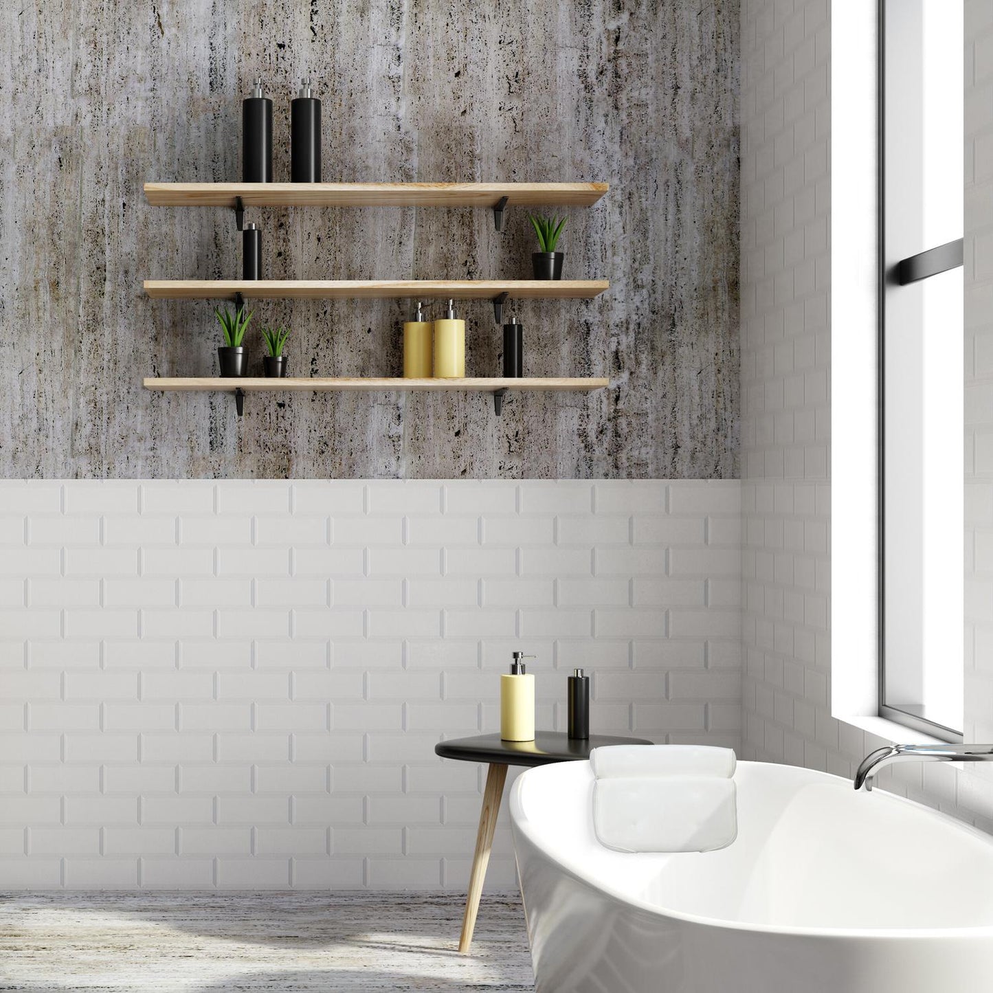 White bath pillow