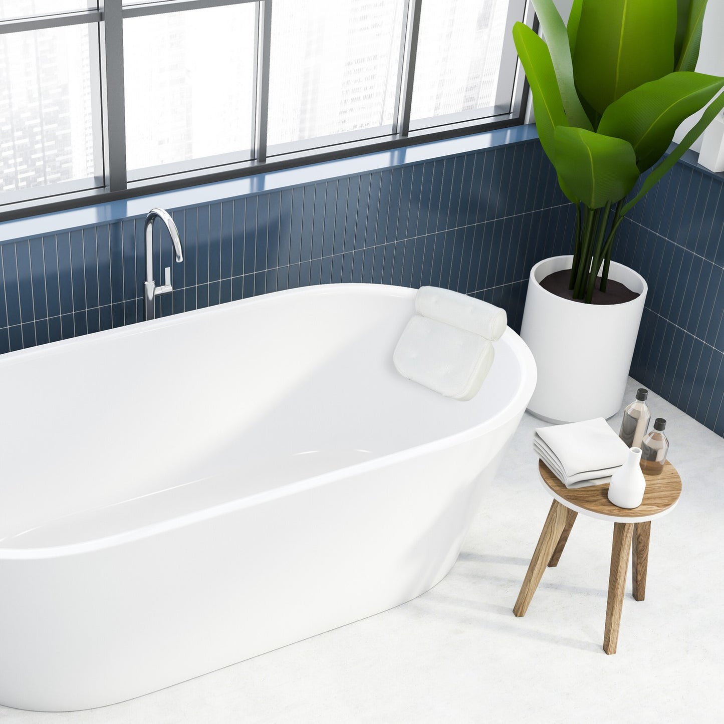 White bath pillow