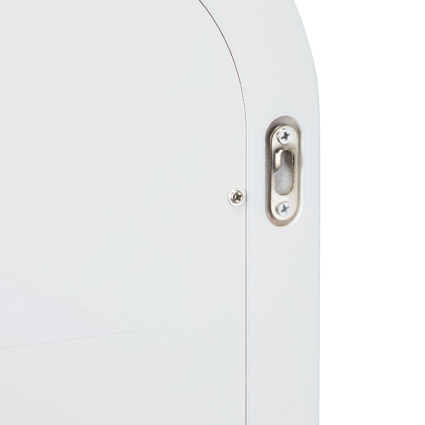 White bathroom mirror with shelf
