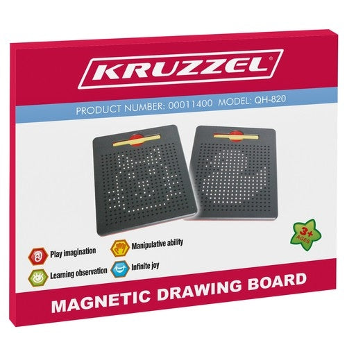 Whiteboard + magnetic balls + stylus with a magnet