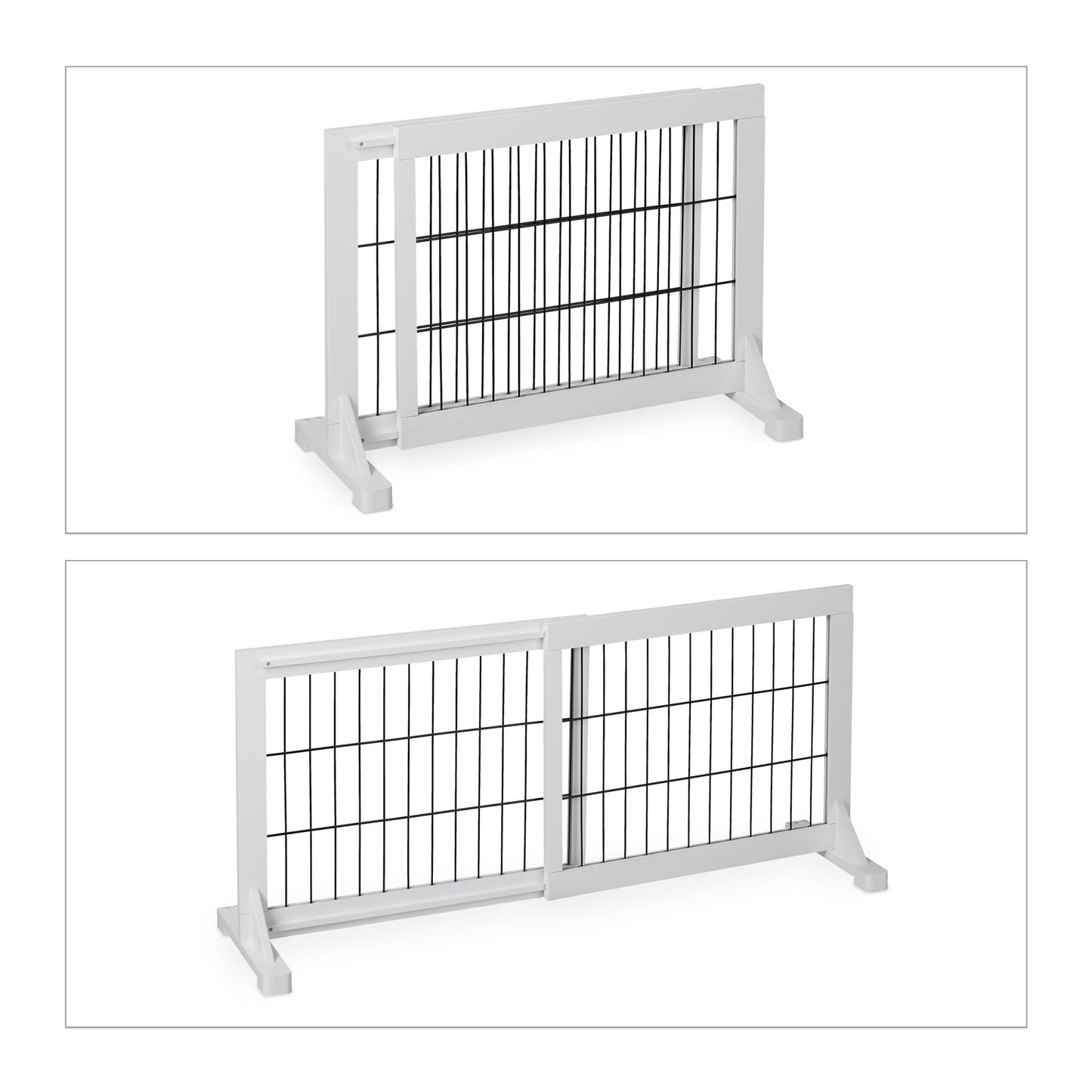 White retractable security gate