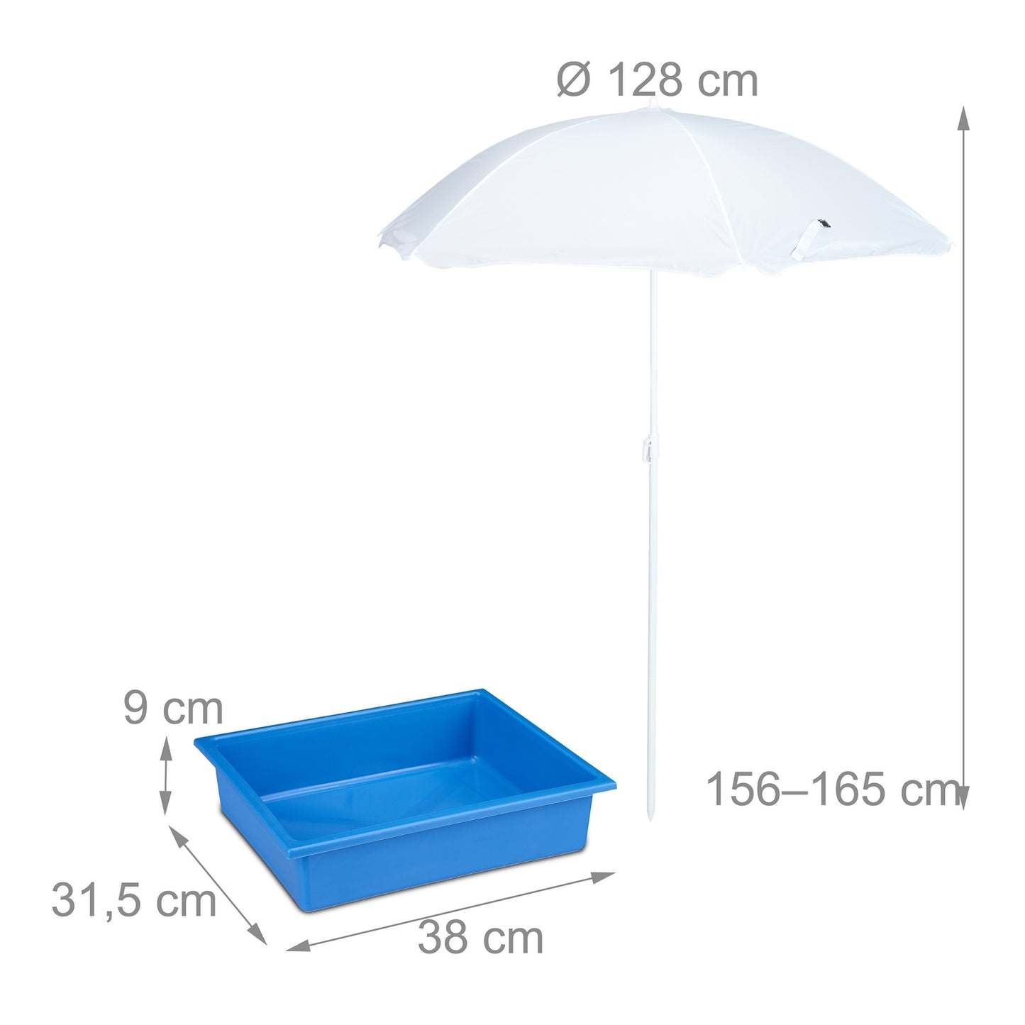 White seating area for children Wood with parasol