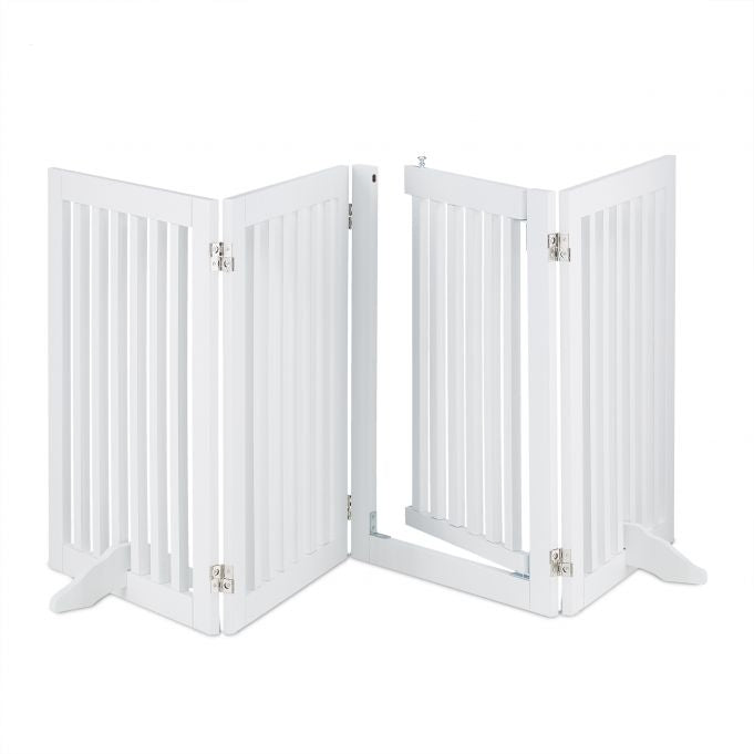 White security gate with door 70 cm