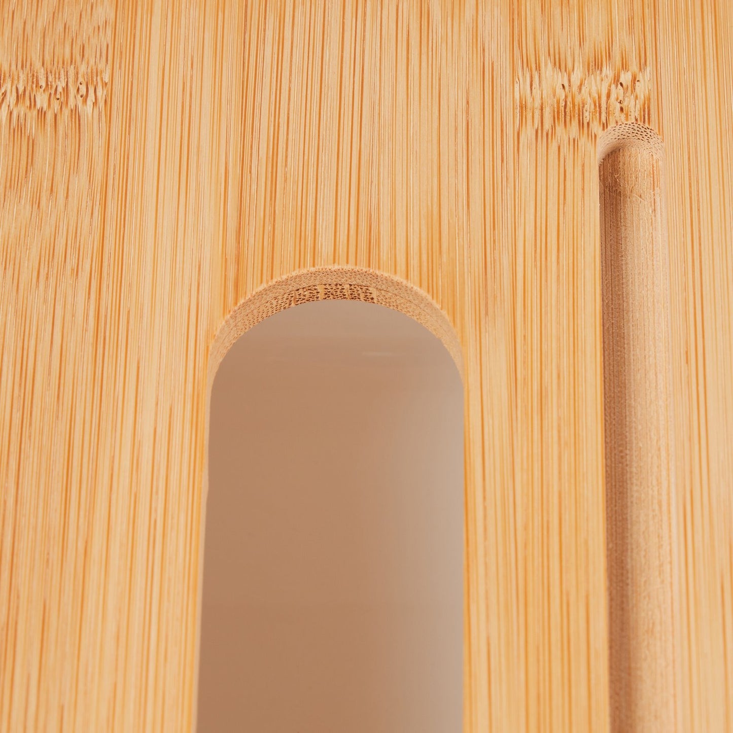 White tissue box with bamboo lid
