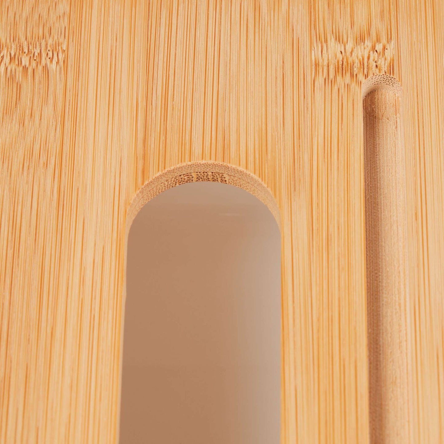 White tissue box with bamboo lid