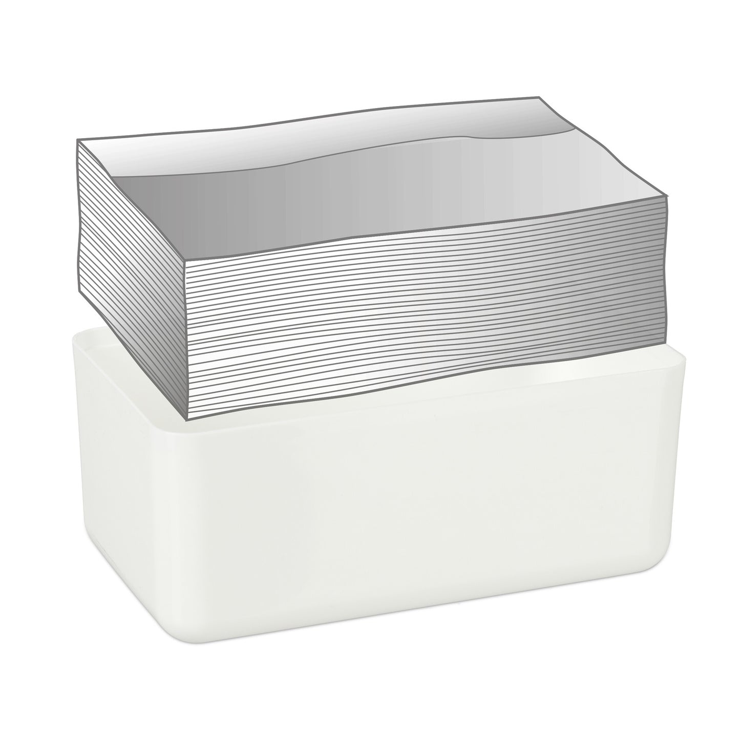 White tissue box with bamboo lid