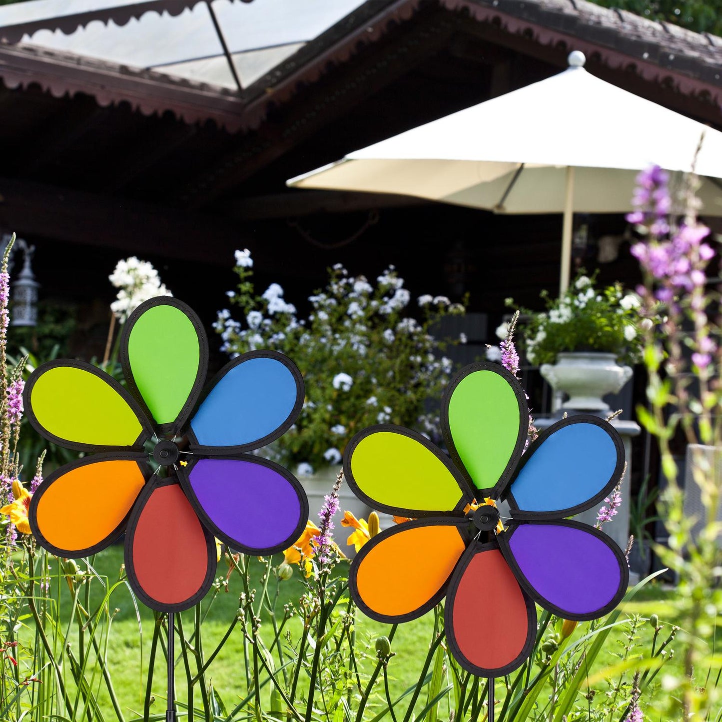 Wind spinner flower set of 2