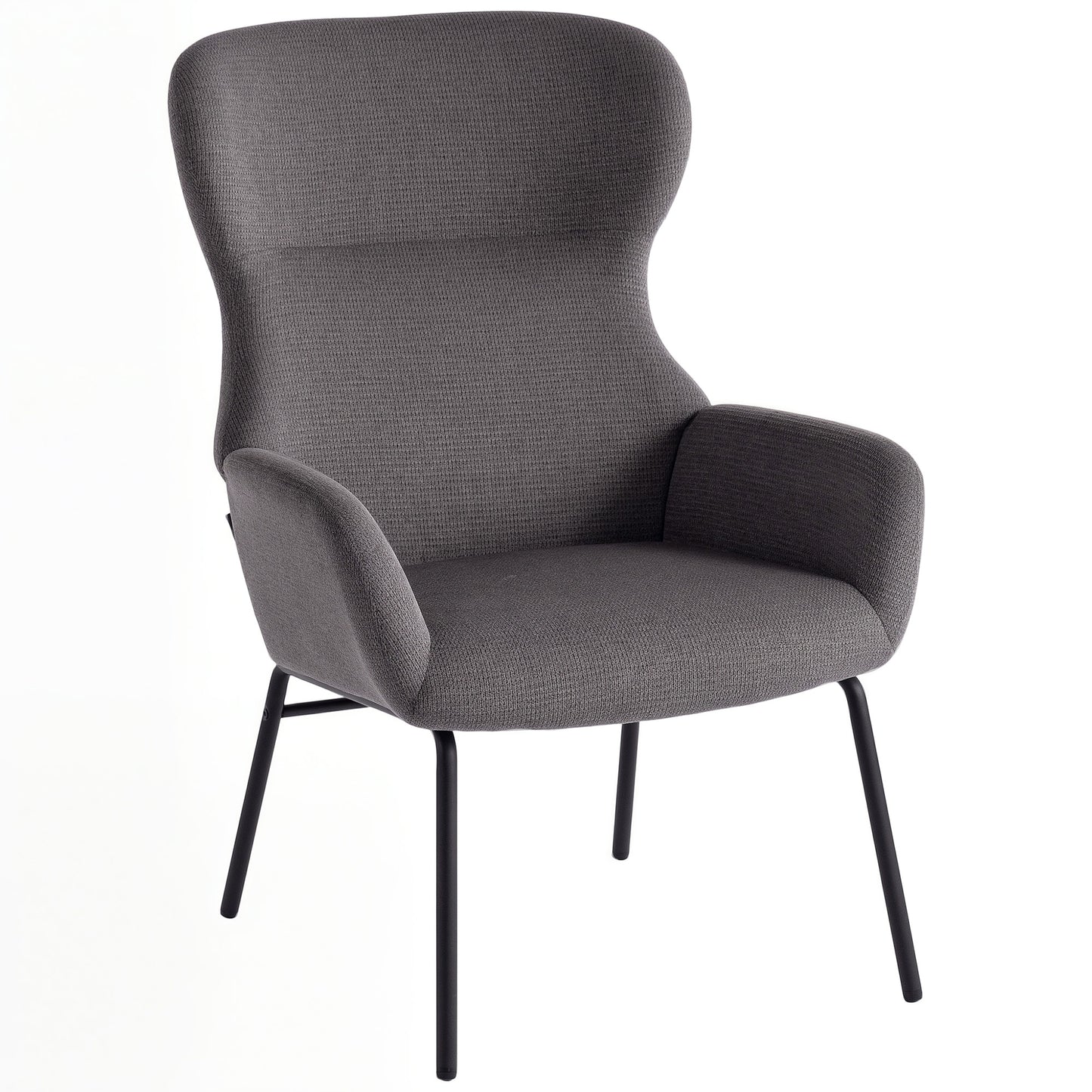Wingback Accent Chair, High Back, Thick Cushion, Gray