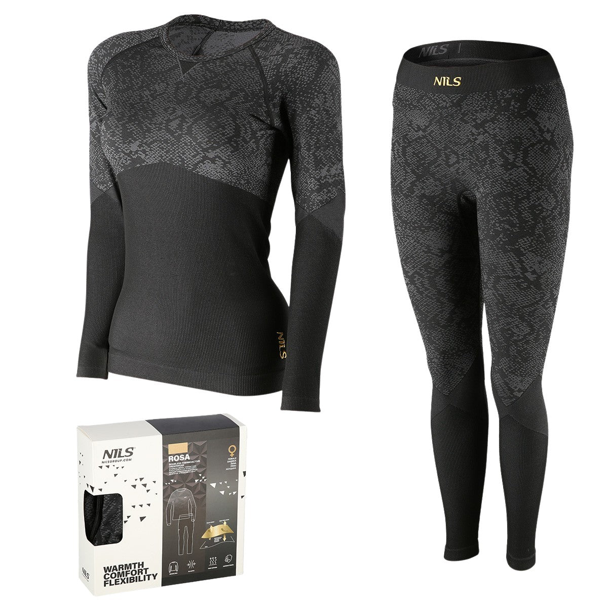 Women's Thermoactive Underwear Set, Black, L/XL