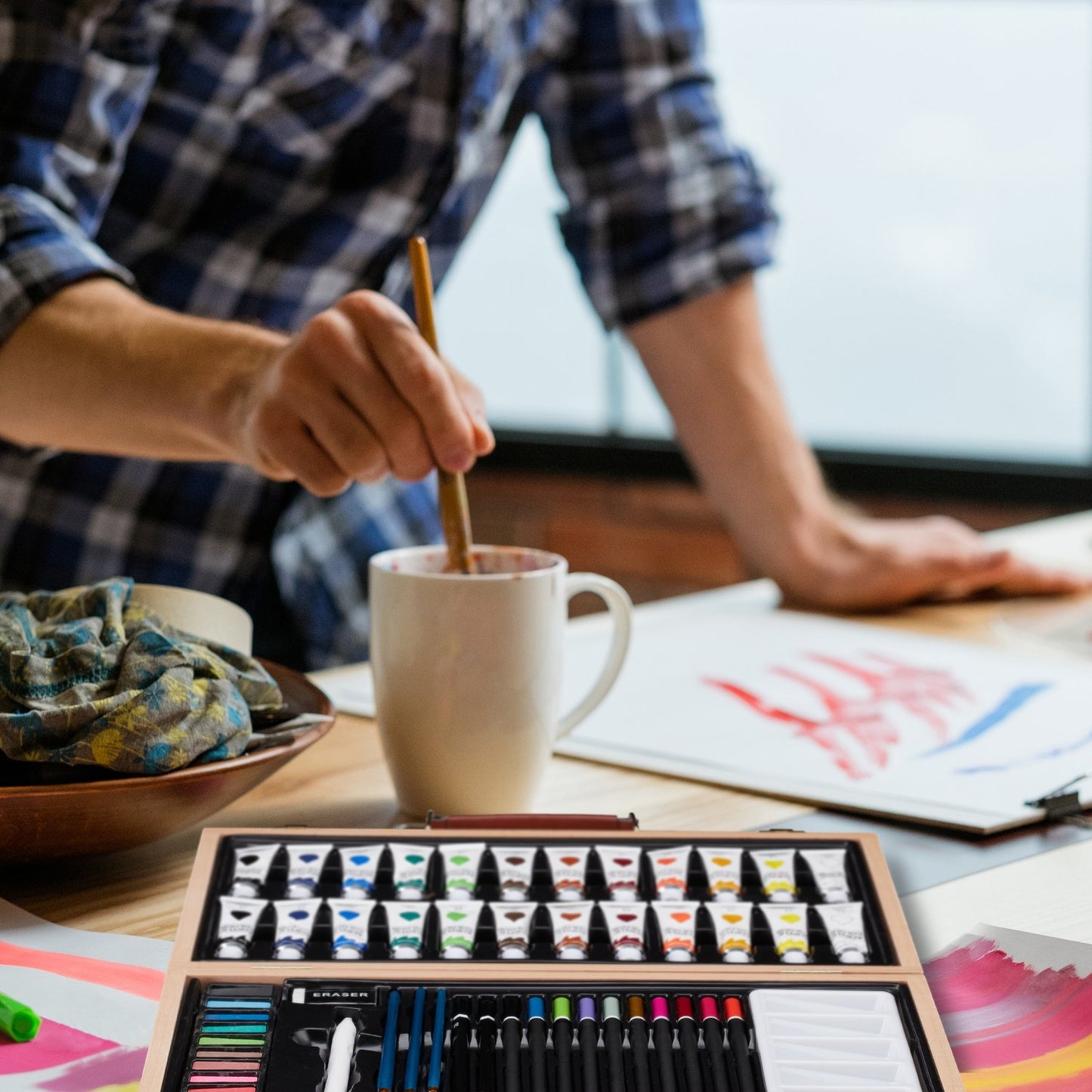 Wooden Art Case 56-Piece