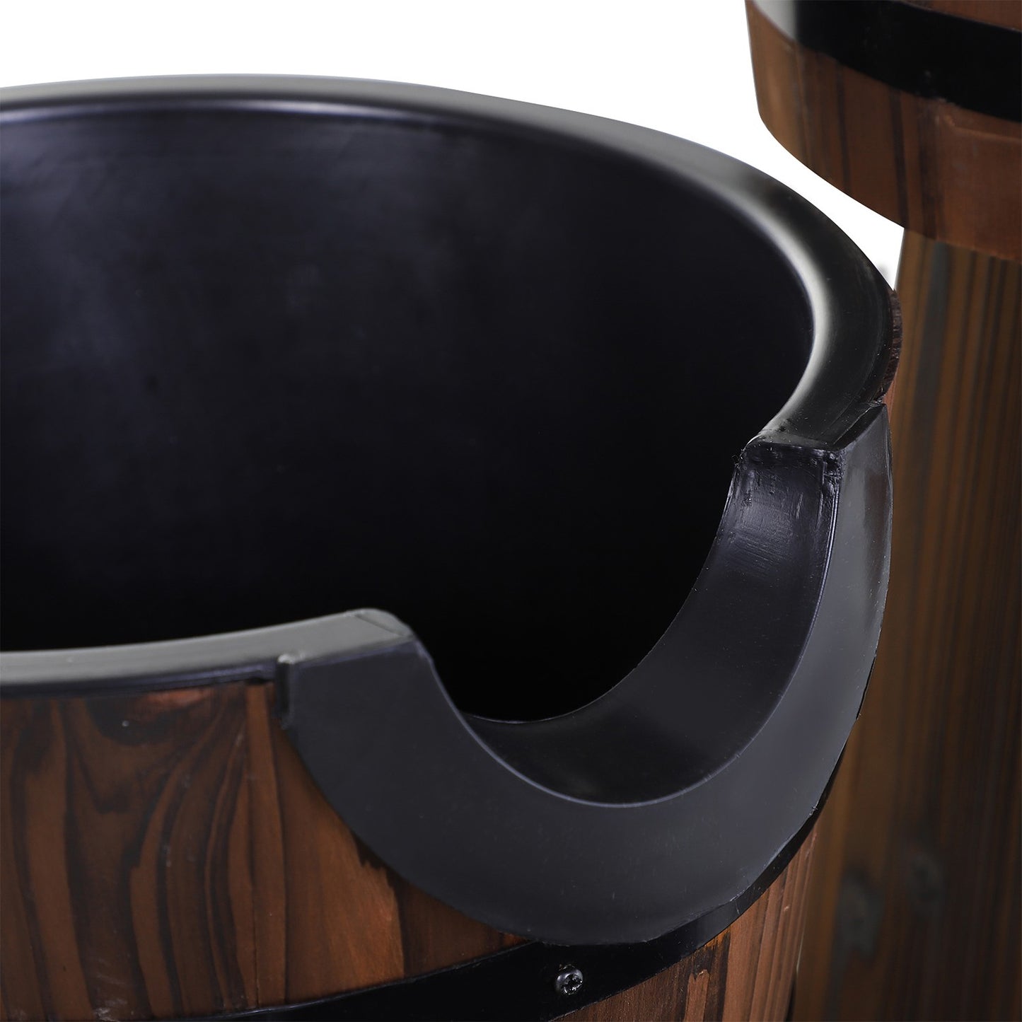 Wooden cascade fountain with pump, charred fir, 60x60x78 cm