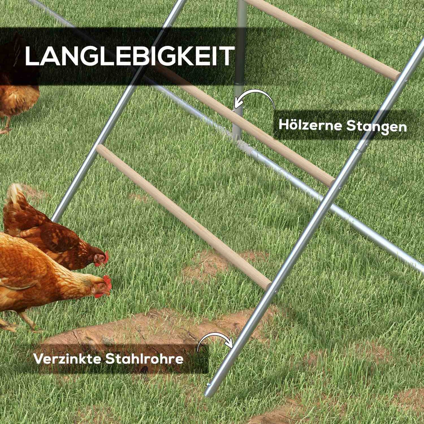 Wooden chicken playground ladder - 140 x 86 cm, natural wood