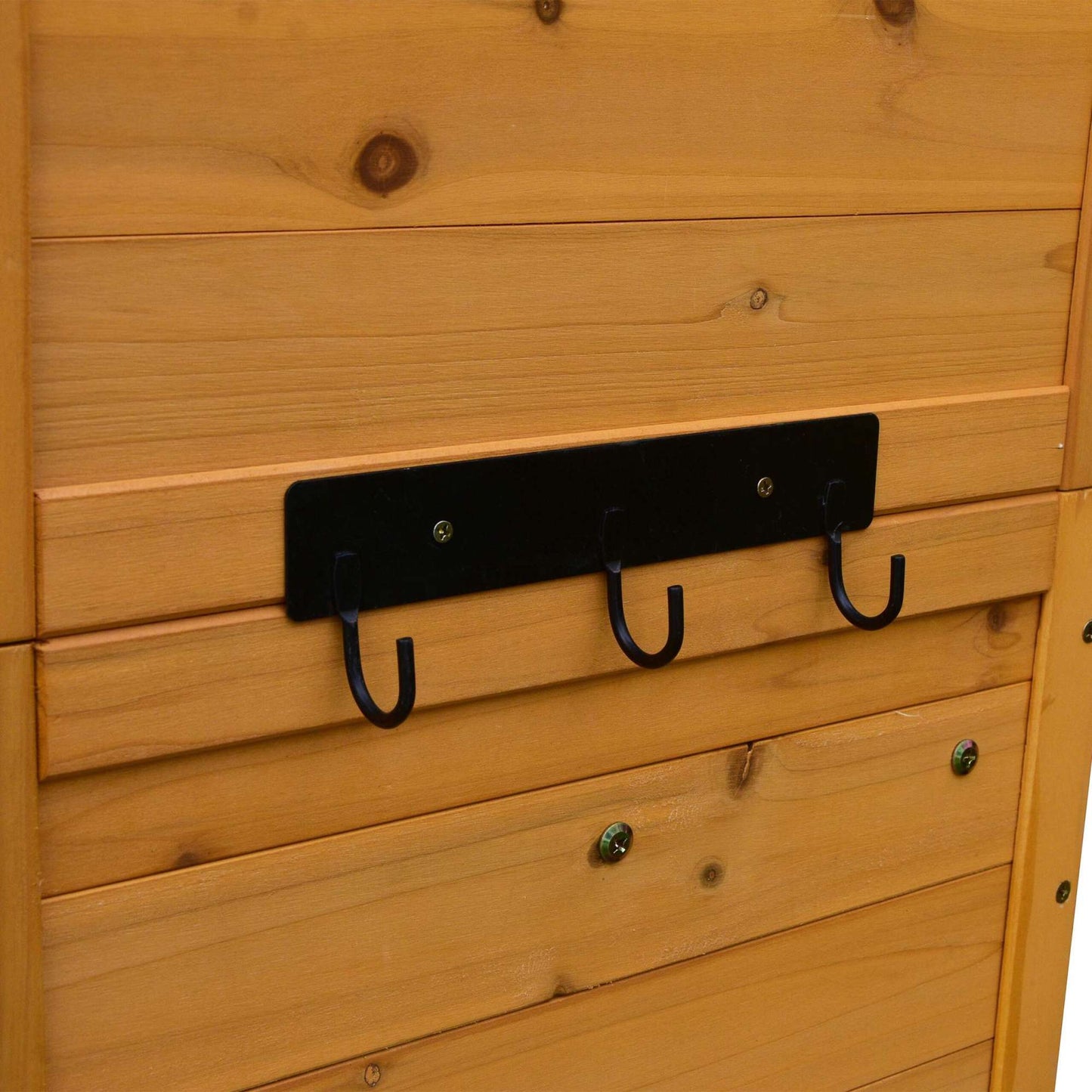 Wooden Garden Tool Shed with Shelves and Weatherproof Roof