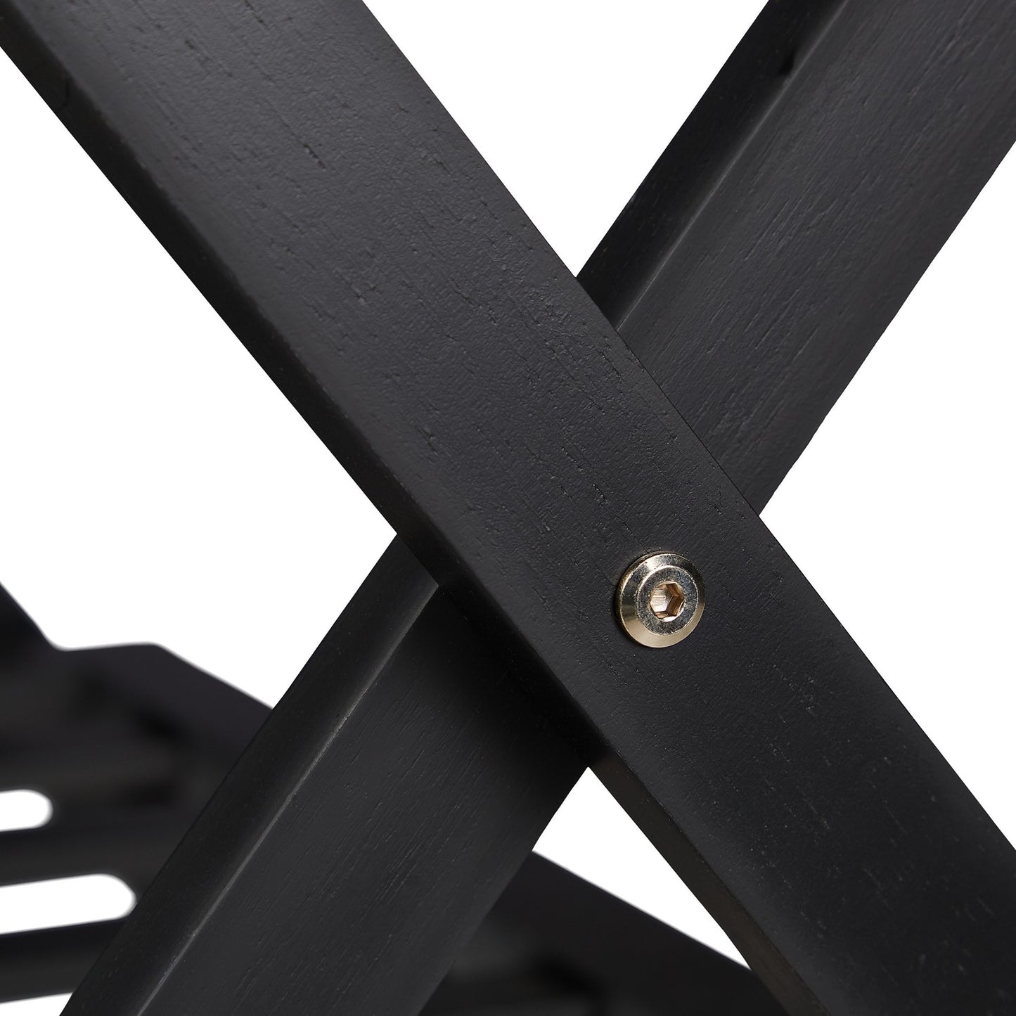 Folding wooden luggage rack with 2 shelves