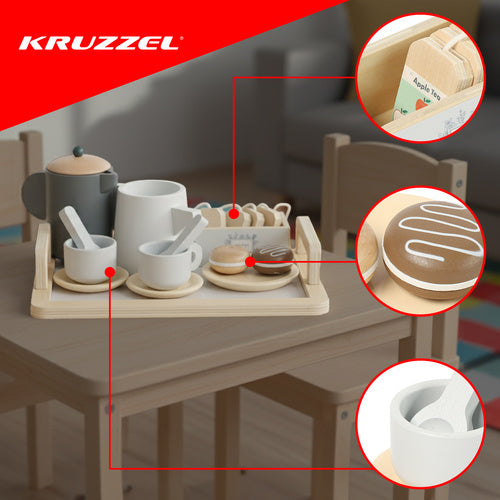 Wooden Tea Set for Kids – 16-Piece Play Set