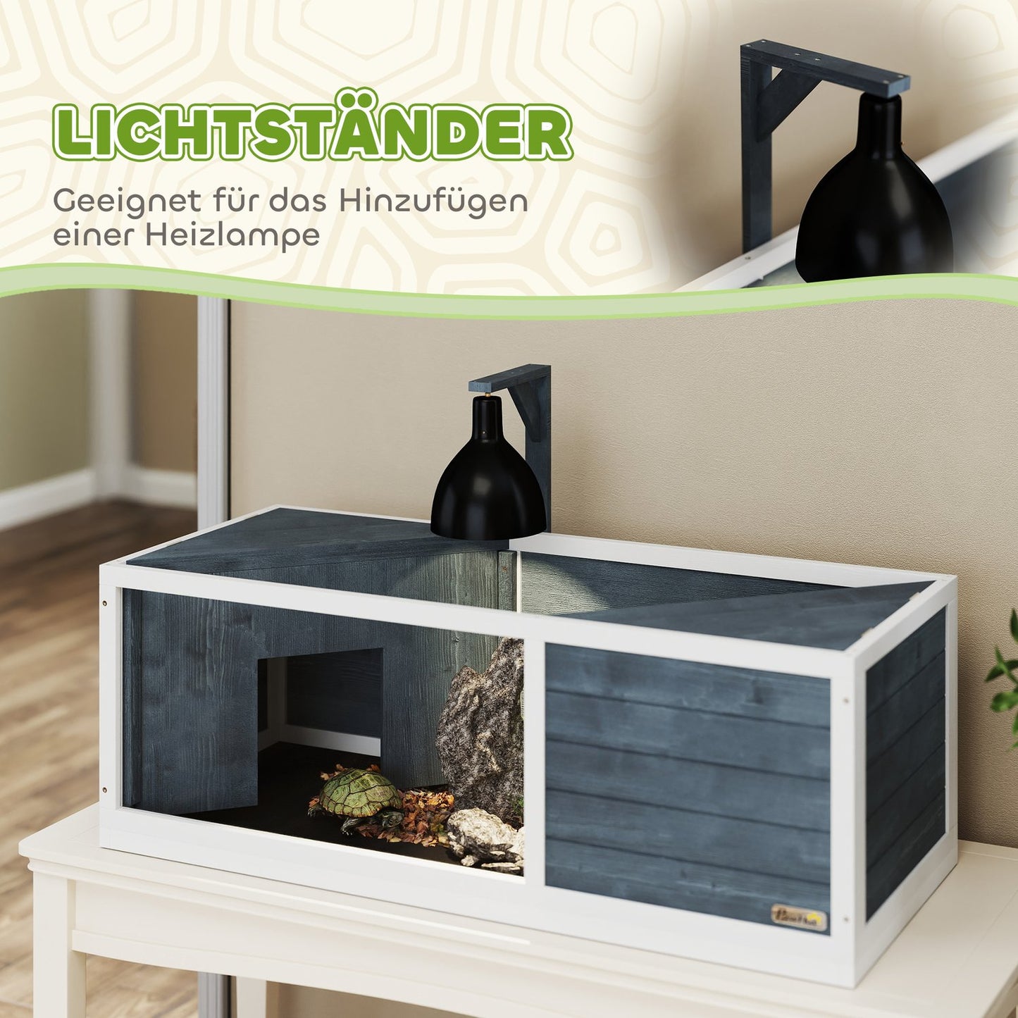 Tortoise cabinet in wood with hinged lid - 120x50x40 cm