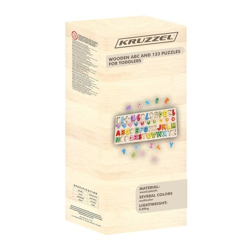 Wooden alphabet and numbers puzzle