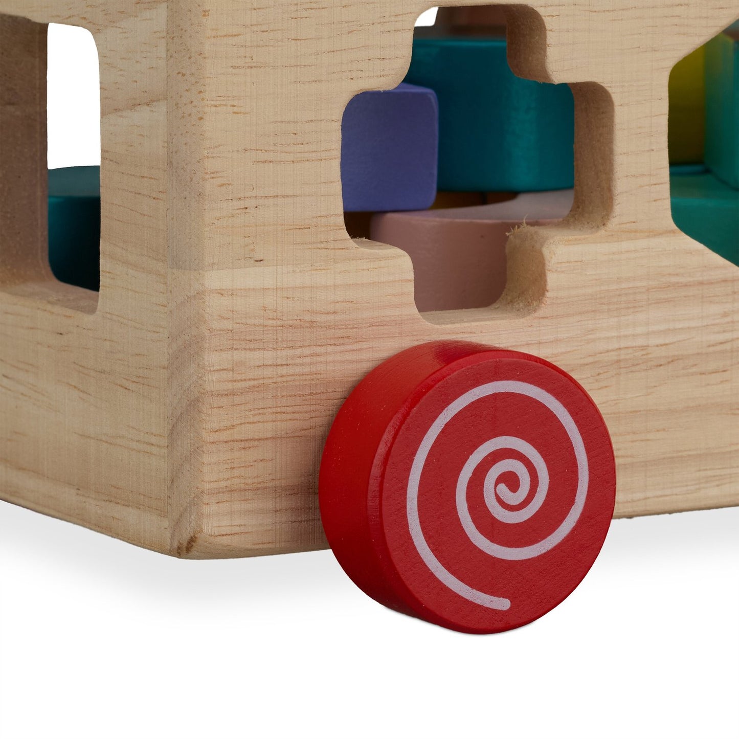 Wooden cube with 17 shapes