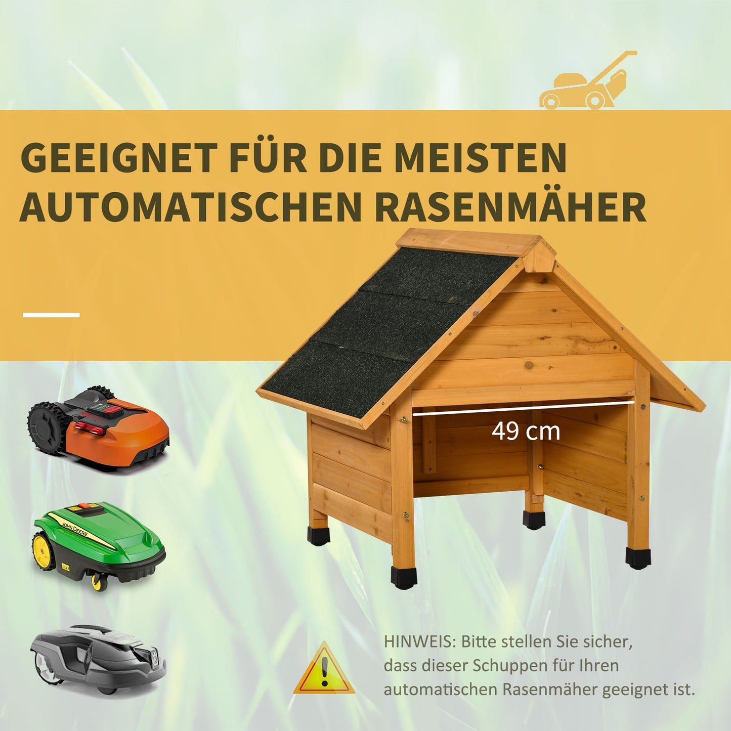 Wooden garage, Yellow, 75x76x70 cm, Sun & Rain cover