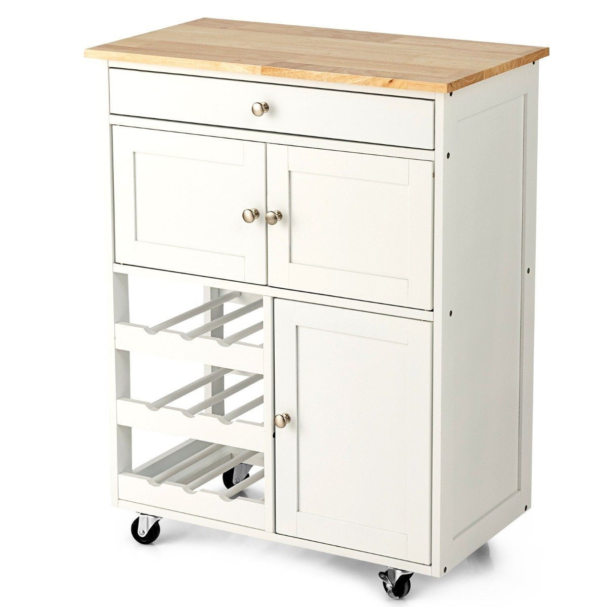 Wooden kitchen trolley serving trolley kitchen trolley with 3 wine racks