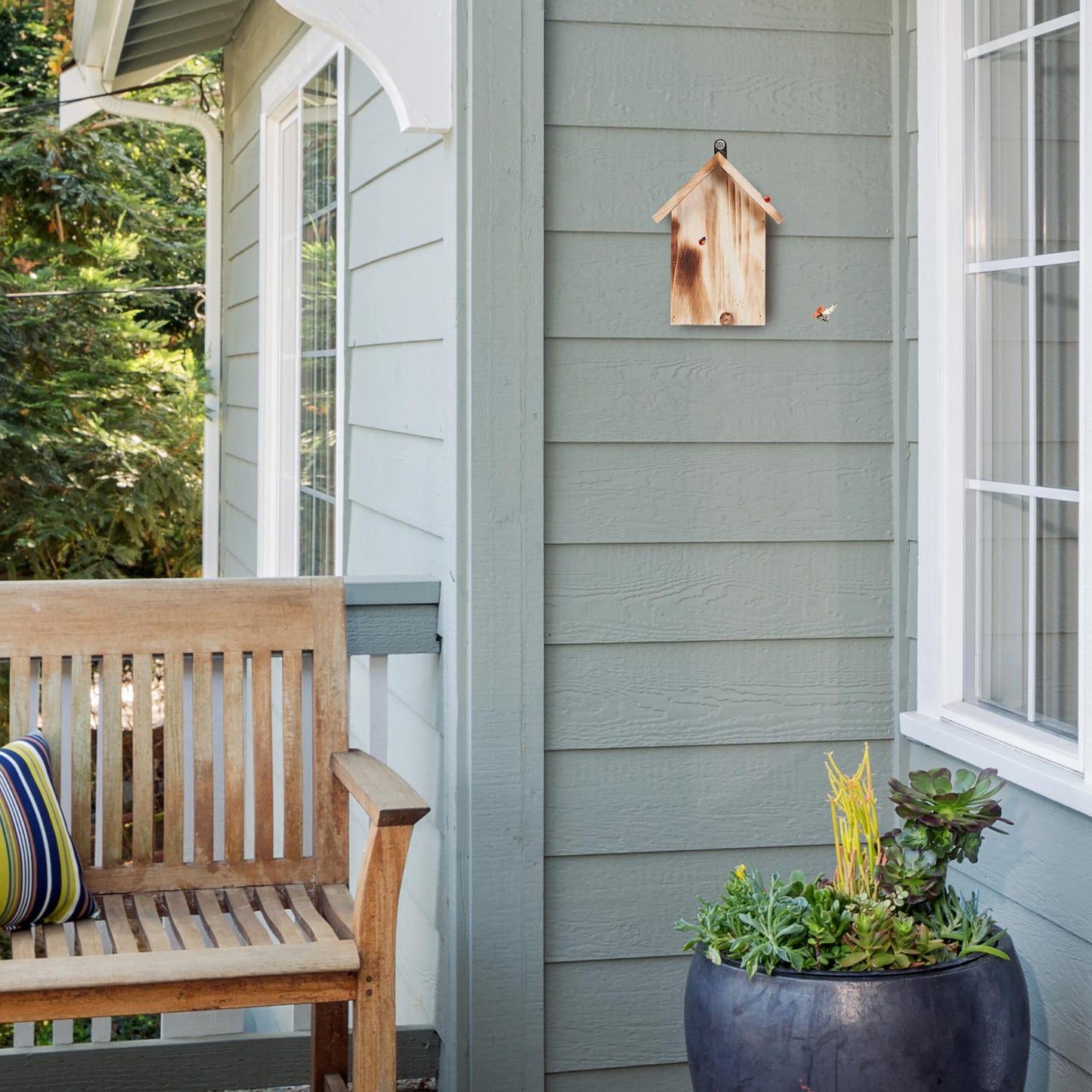 Wooden ladybug house