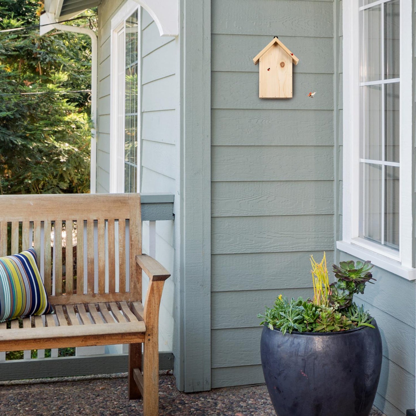 Wooden ladybug house
