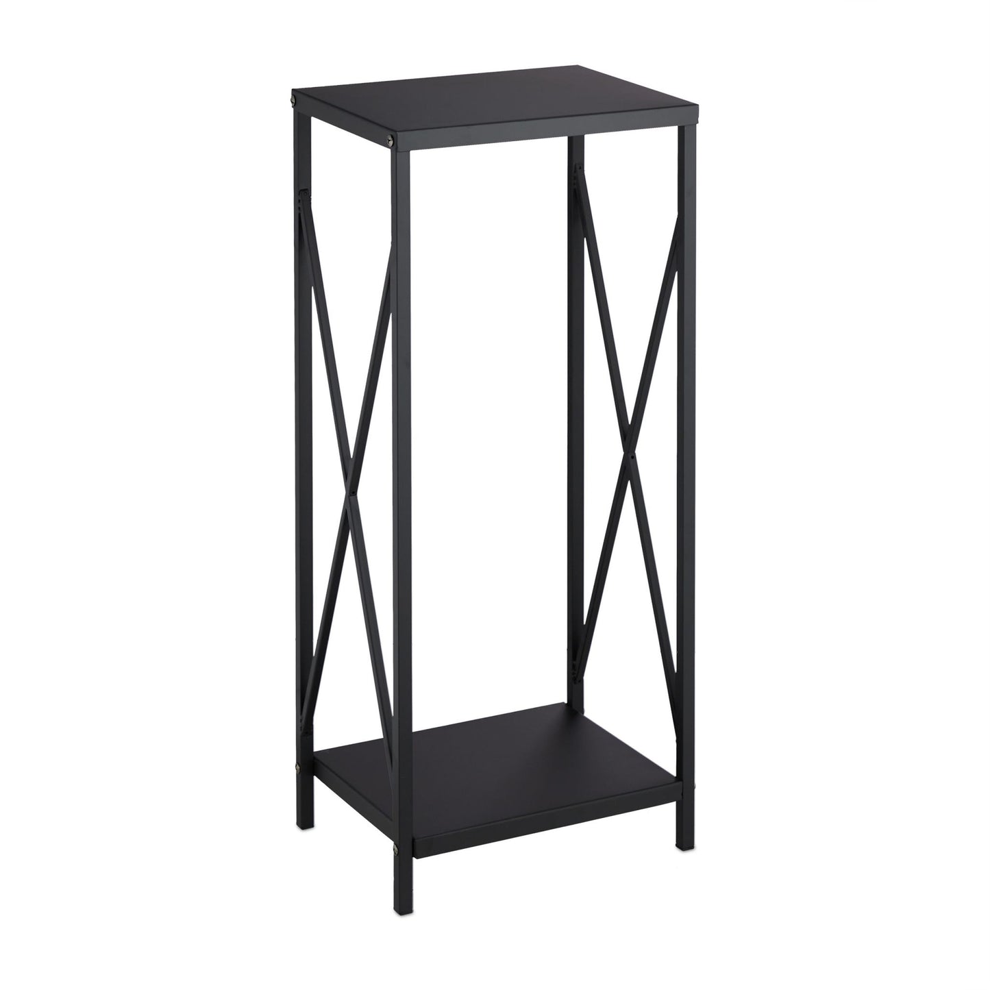 Wood shelf in black steel