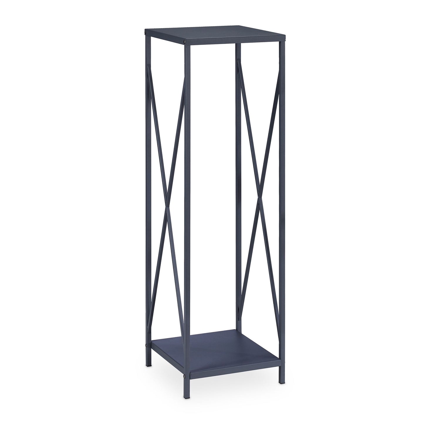 Wood shelf in gray metal