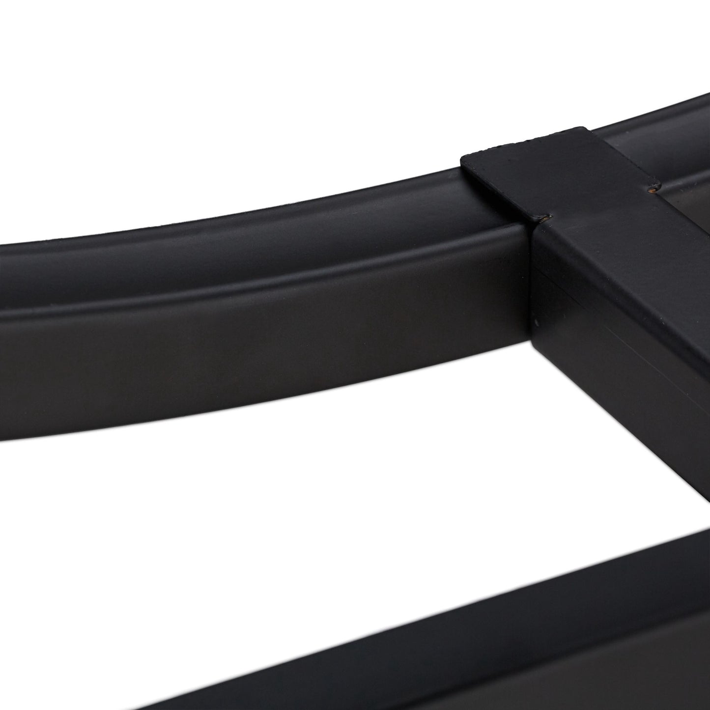 Wood stand in black metal