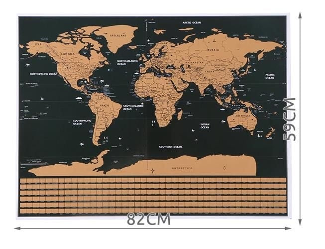World map - scratch card with flags