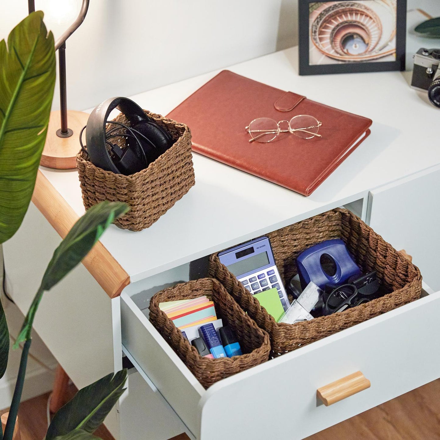 Woven storage basket, set of 3
