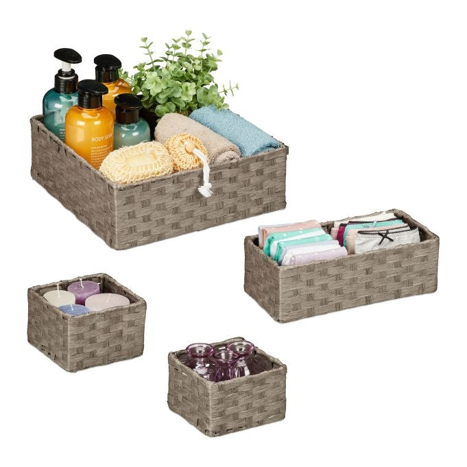 Woven storage basket, set of 4
