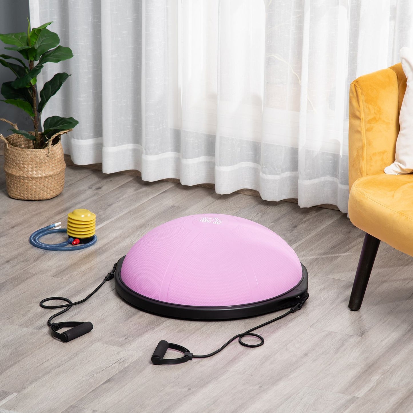 Yoga Hemisphere Balance Trainer with rope, light purple, Ø 64cm