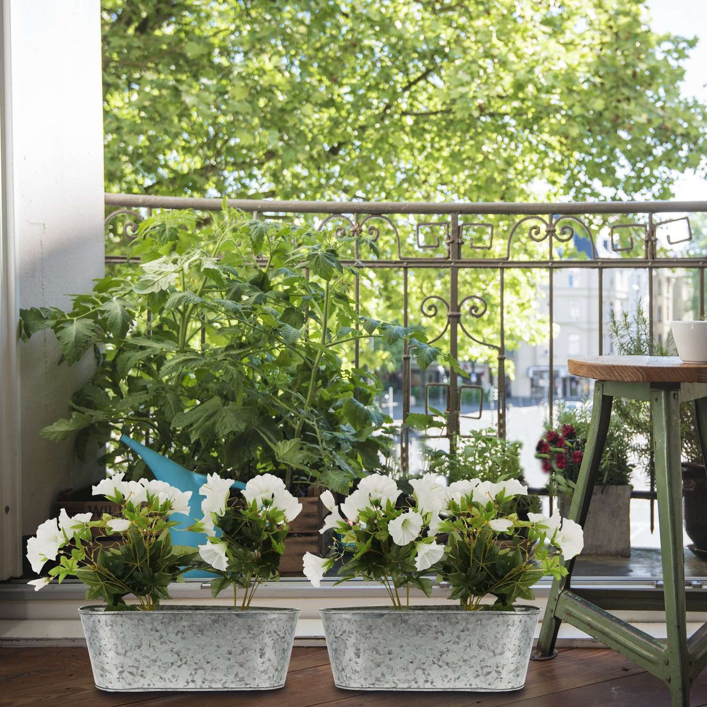 Zinc tub oval set of 6