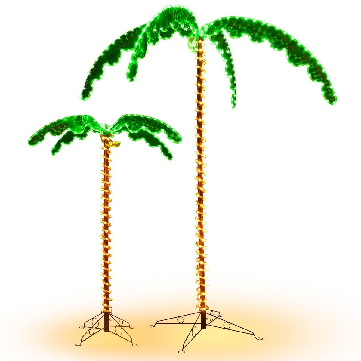 artificial illuminated palm tree with LED lights folding base LED palm tree 118 x 80 x 154 cm