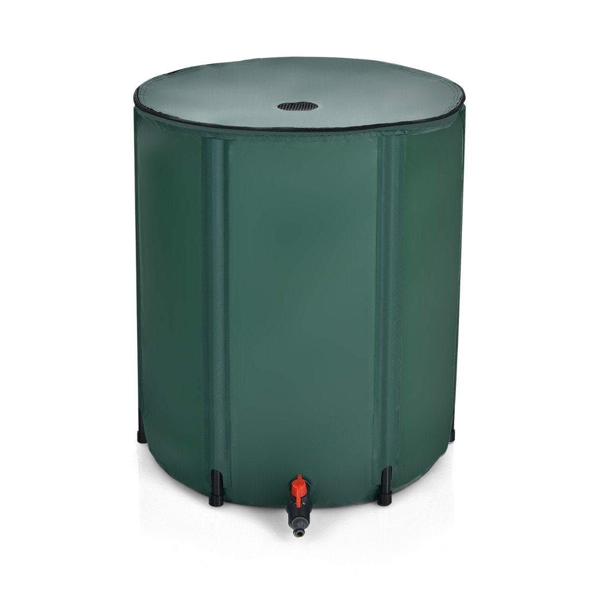 foldable rain barrel water storage 60cm x 60cm x 80cm dark green