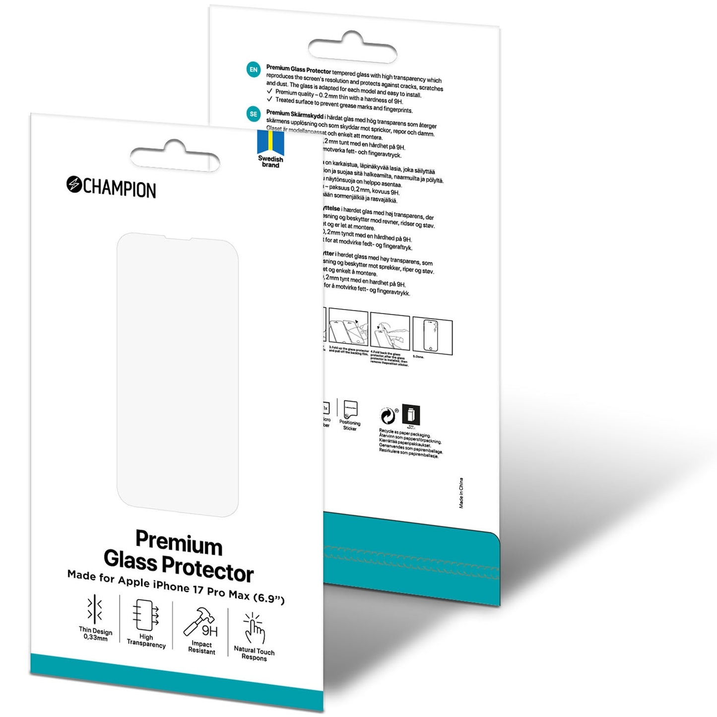 iPhone 17 Pro Max Tempered Glass Screen Protector