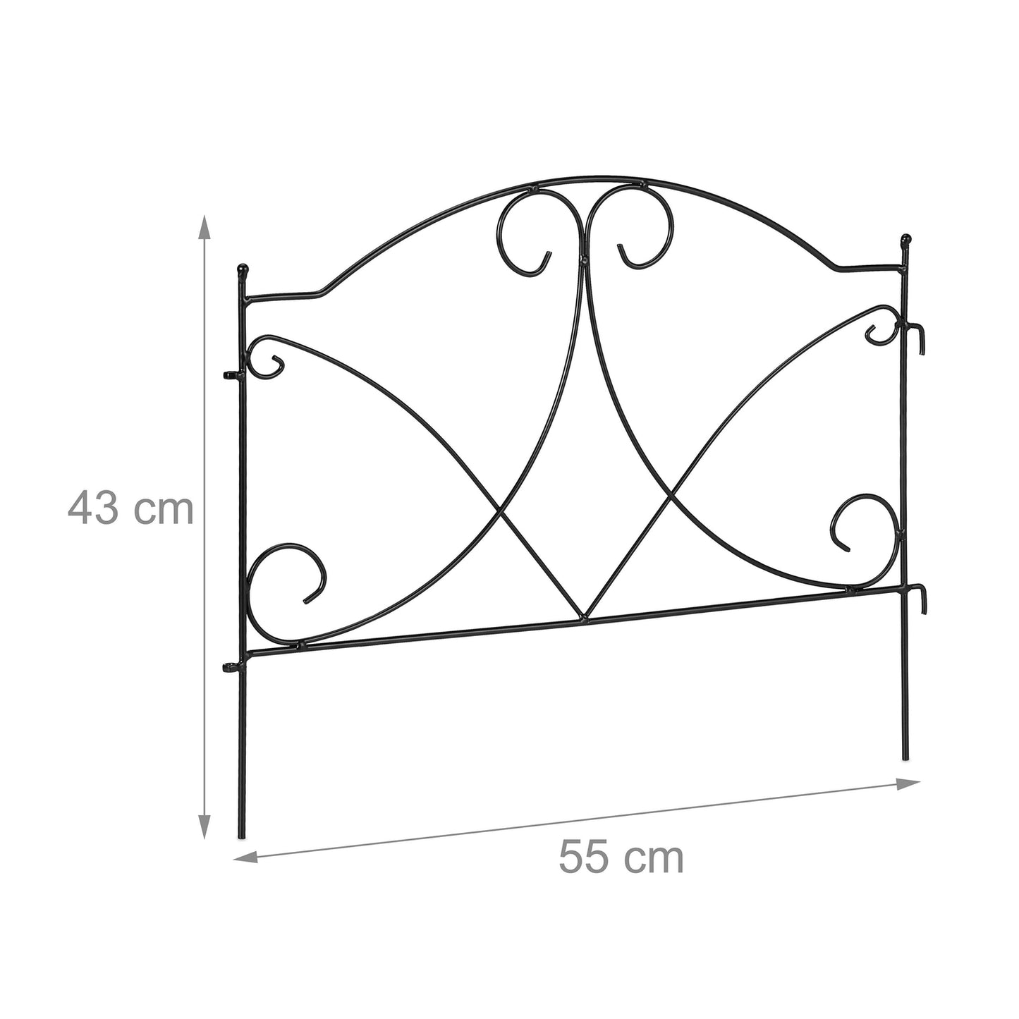 metal flower bed fence in 6 parts