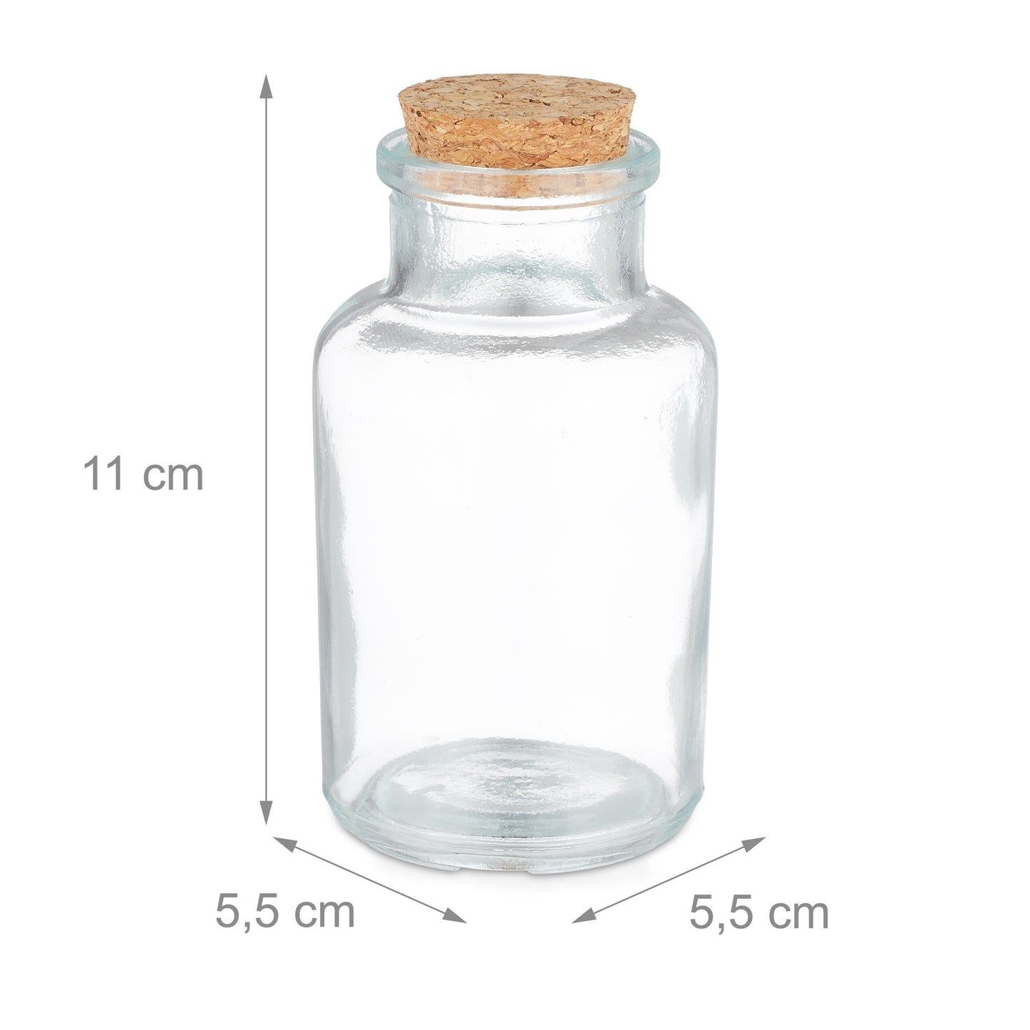 set of 20 spice jars with cork lids
