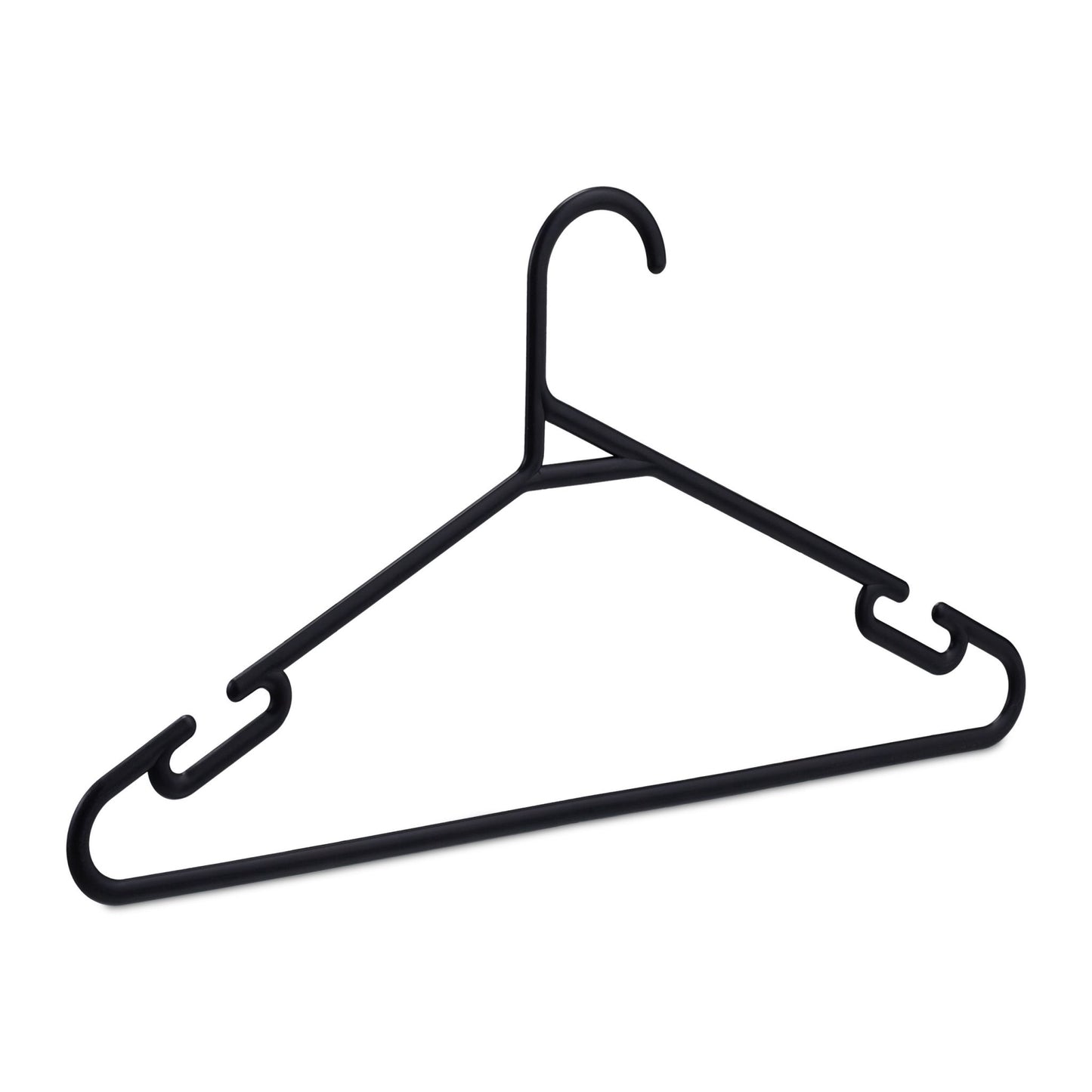 set of 24 coat hangers in black plastic